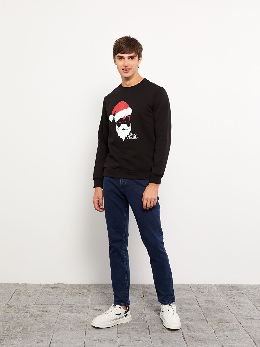 XSIDE Rundhalsausschnitt Langarm Neujahrsthema Sweatshirt für Herren -W2FP79Z8-CVL
