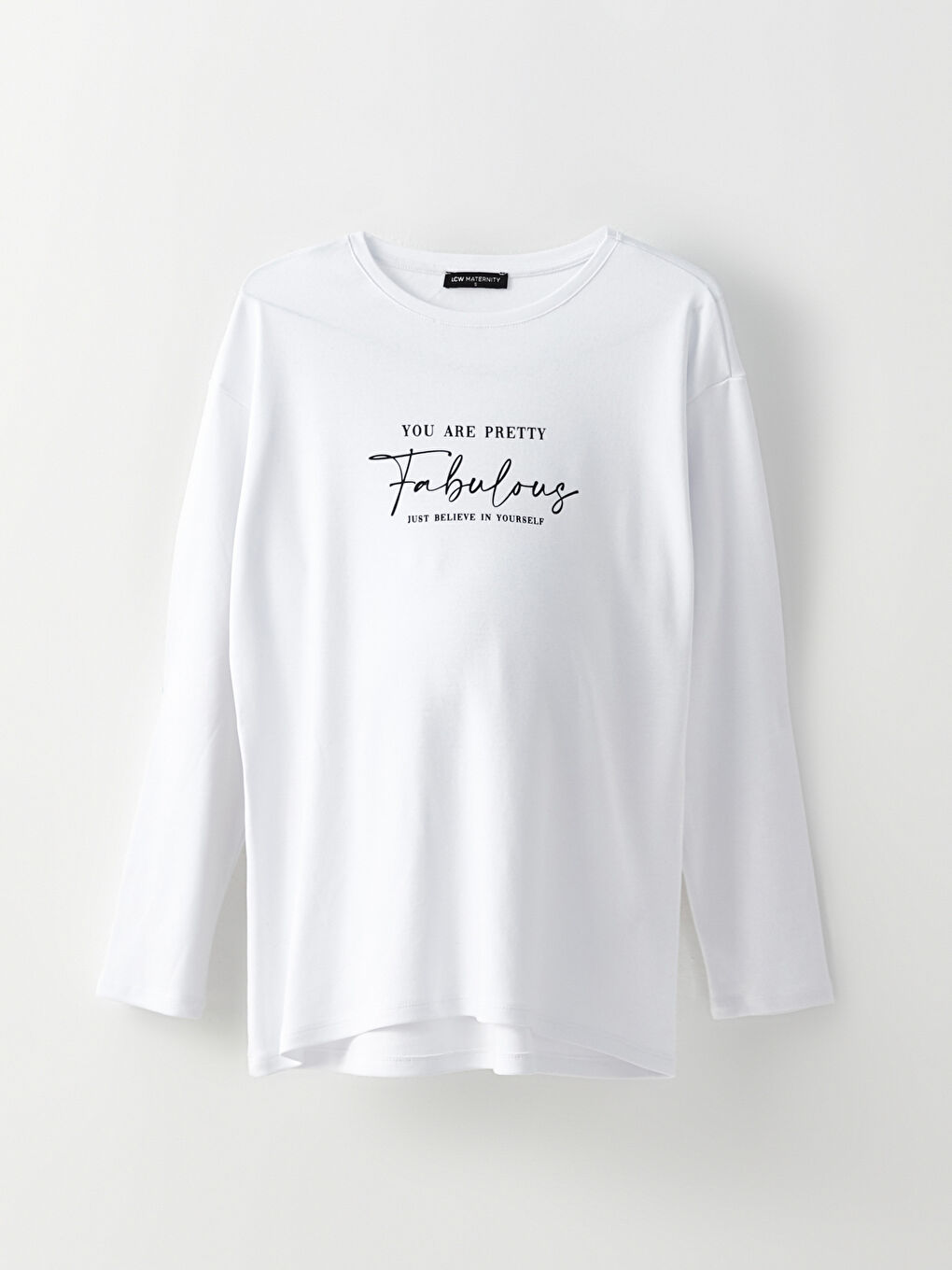 LCWAIKIKI Maternity Crew Neck Printed Long Sleeve Maternity T-shirt -W2FP81Z8-Q6K