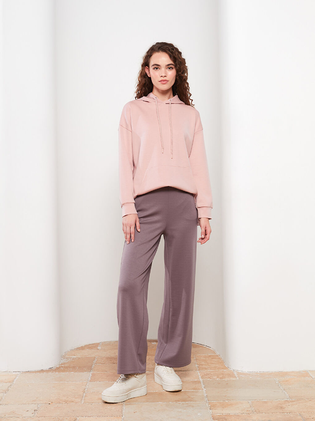 Mor Kadın Standart Fit Düz Eşofman Altı