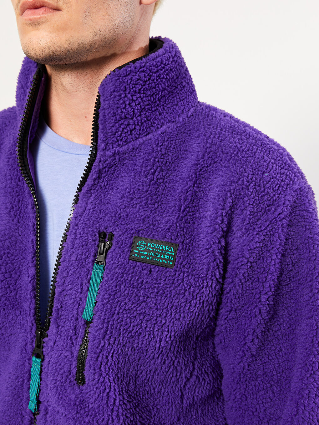 XSIDE Relaxed Fit Turtle Neck Plush Men's Coat -W2FQ15Z8-HMG