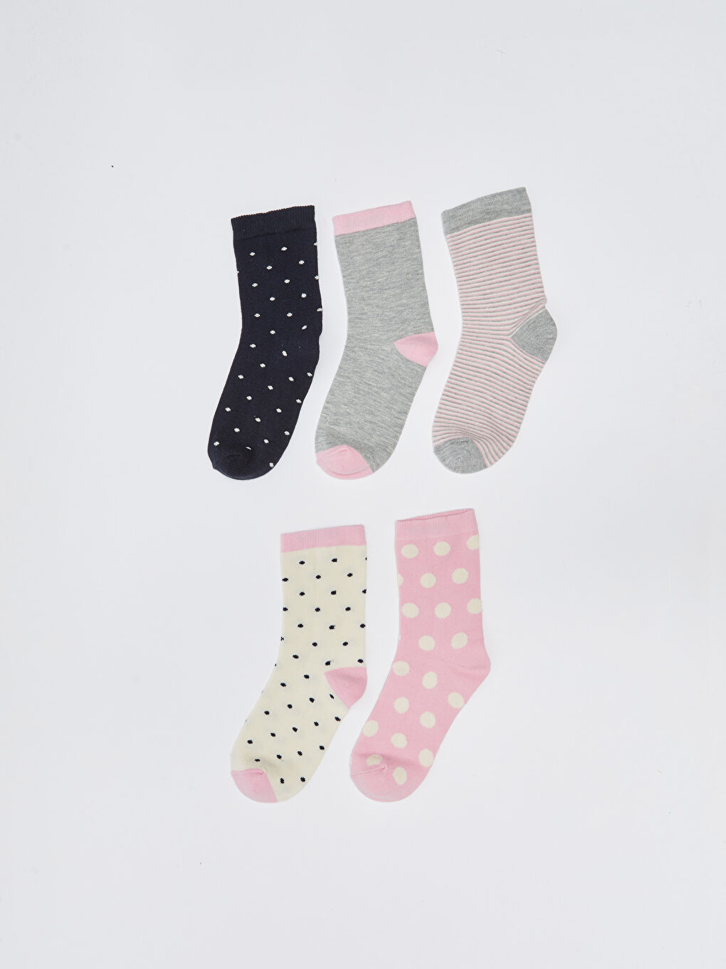 Patterned Girls' Ankle Socks 5 Pack-1