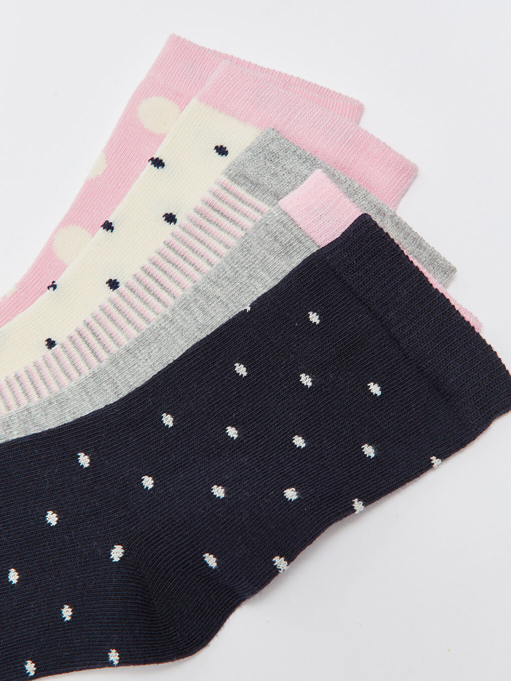 Patterned Girls' Ankle Socks 5 Pack-2