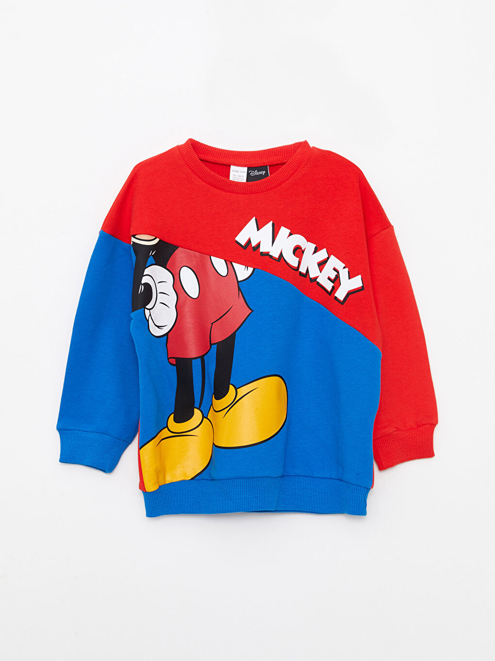 Crew Neck Long Sleeve Mickey Mouse Printed Baby Boy Sweatshirt
