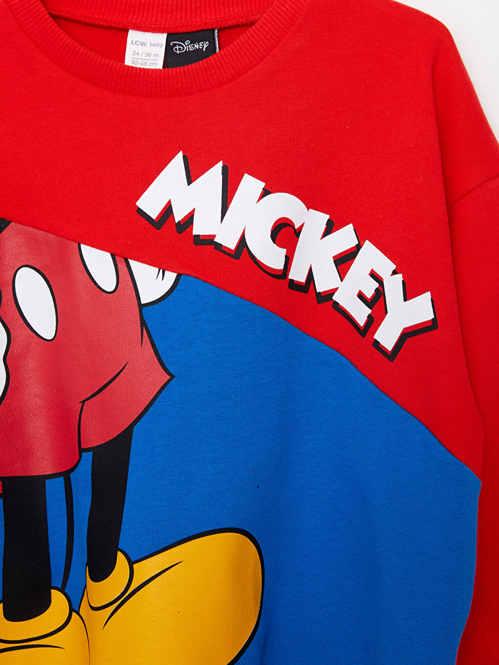 Crew Neck Long Sleeve Mickey Mouse Printed Baby Boy Sweatshirt-2