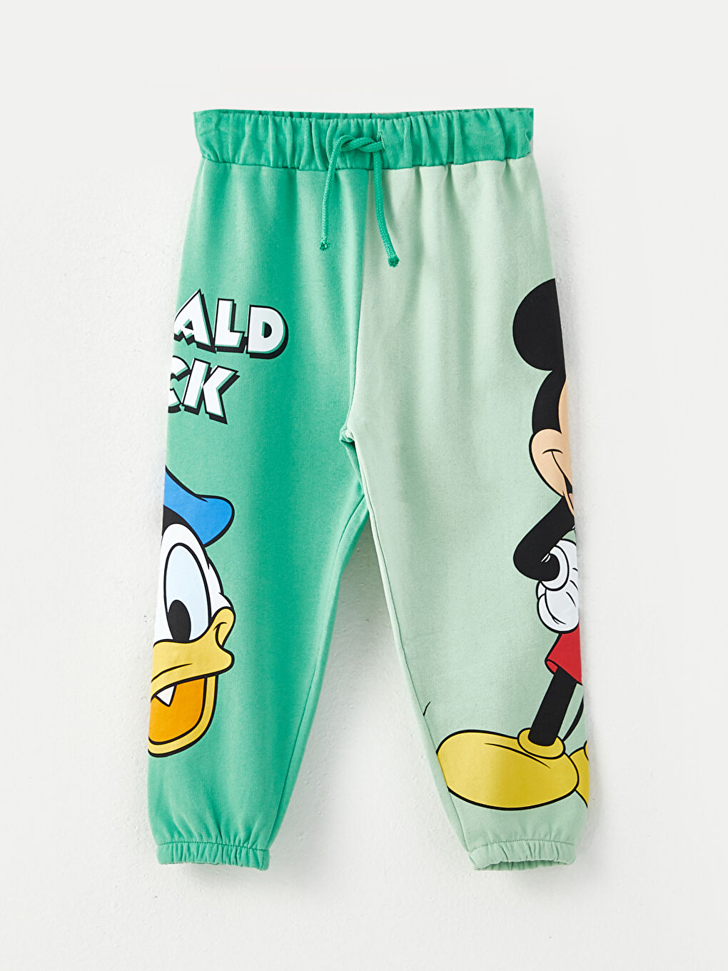 LCW baby Yeşil Beli Lastikli Mickey Mouse Baskılı Erkek Bebek Jogger Eşofman Altı