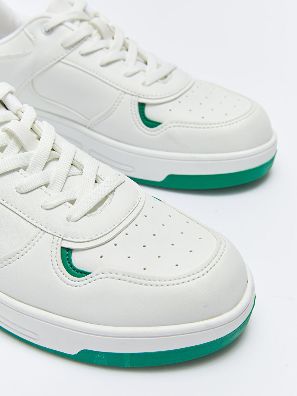 Yeşil Deri Görünümlü Bağcıklı Kadın Spor Ayakkabı-6