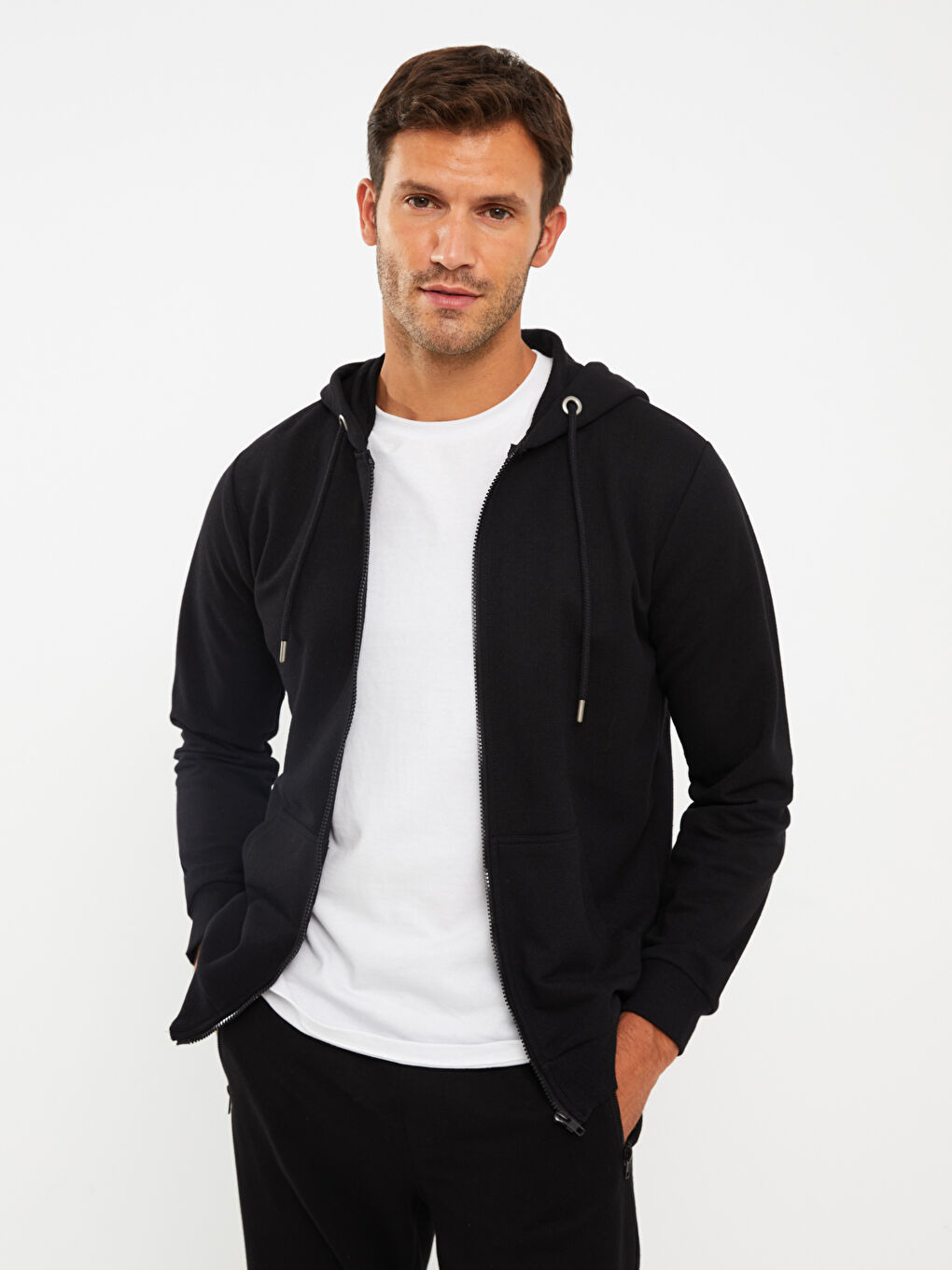 Hooded Long Sleeve Men's Sports Cardigan-1
