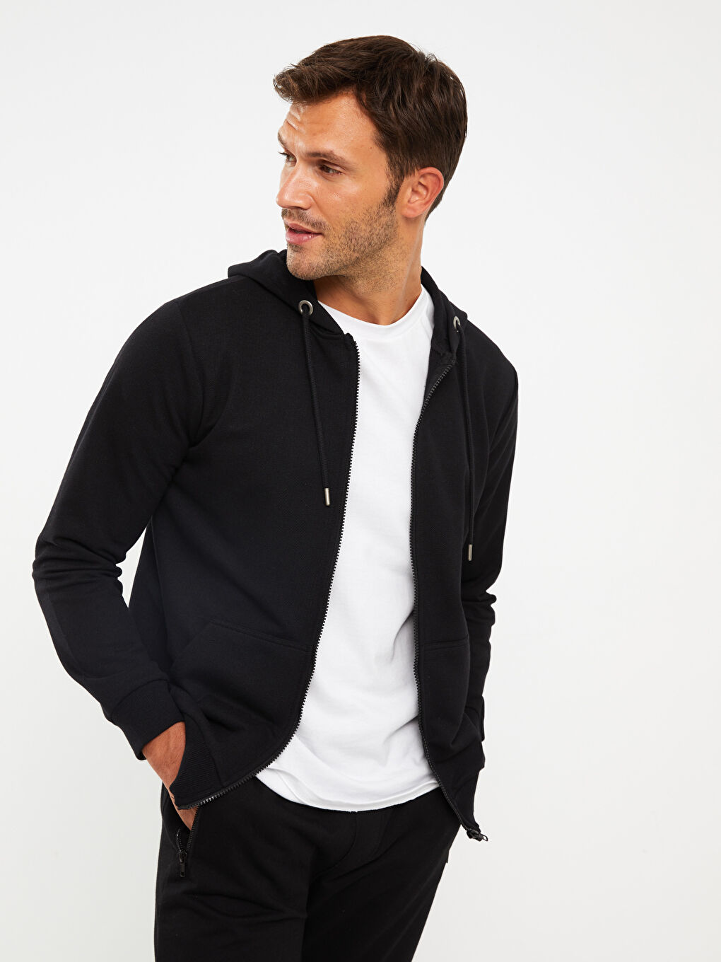 Hooded Long Sleeve Men's Sports Cardigan-2