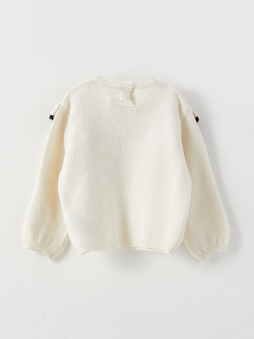 Свитер с круглым вырезом, длинным рукавом, узорчатый, трикотажный для малышки девочки-1