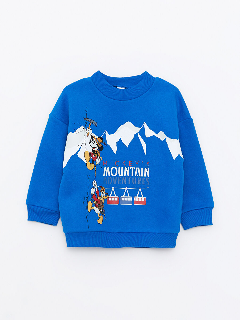 Crew Neck Long Sleeve Mickey Mouse Printed Baby Boy Sweatshirt-5