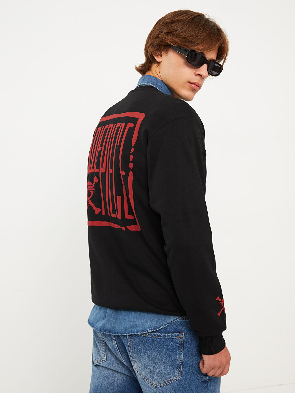 XSIDE Bisiklet Yaka Uzun Kollu One Piece Baskılı Erkek Sweatshirt -W2FQ57Z8-CVL