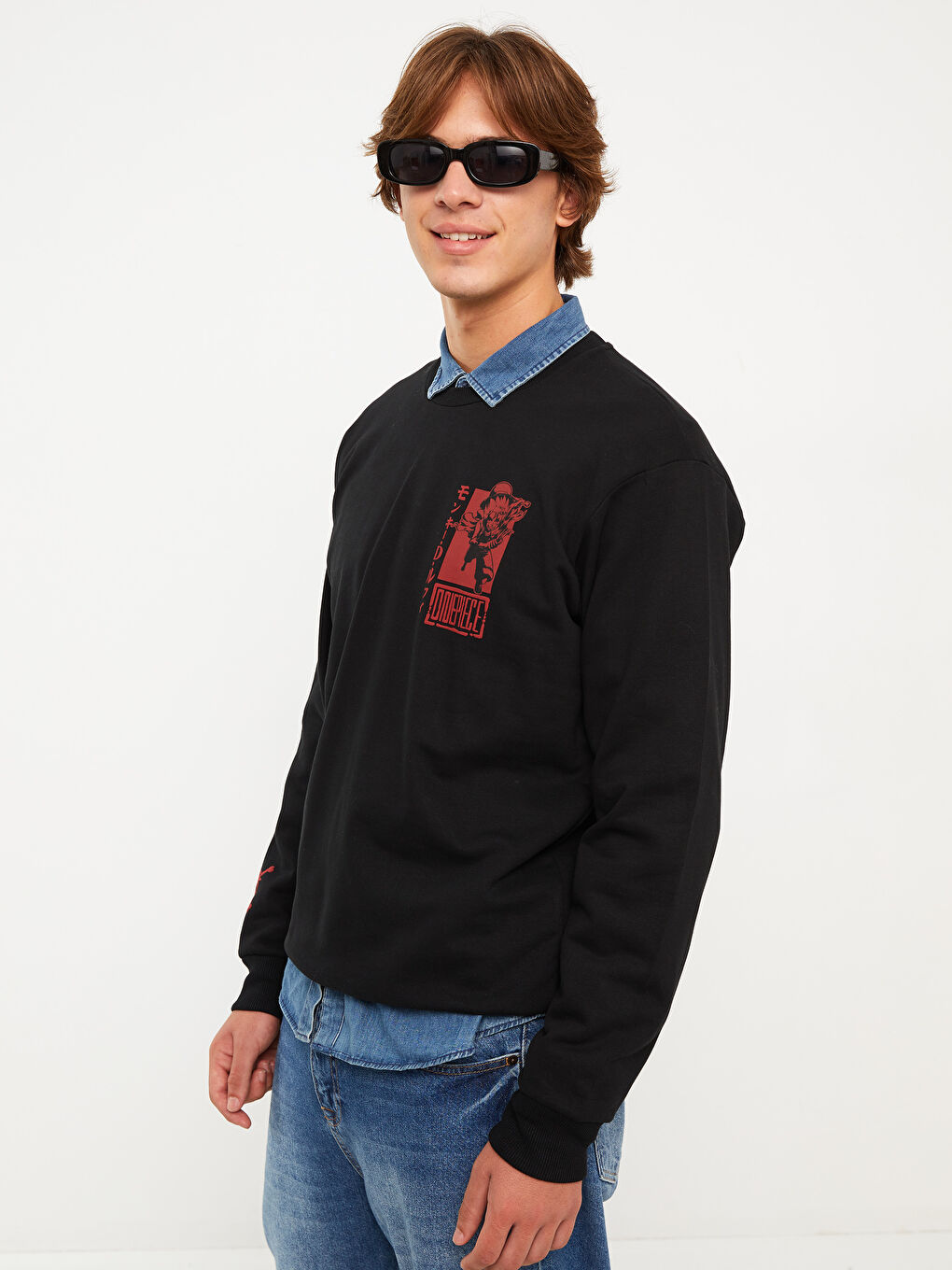 XSIDE Bisiklet Yaka Uzun Kollu One Piece Baskılı Erkek Sweatshirt -W2FQ57Z8-CVL
