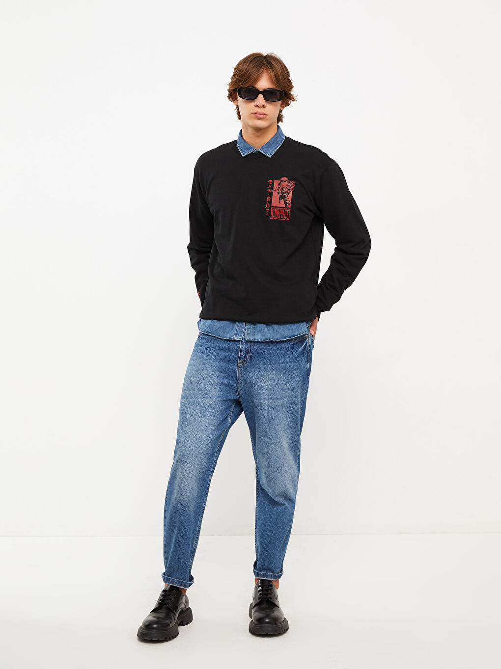 XSIDE Bisiklet Yaka Uzun Kollu One Piece Baskılı Erkek Sweatshirt -W2FQ57Z8-CVL