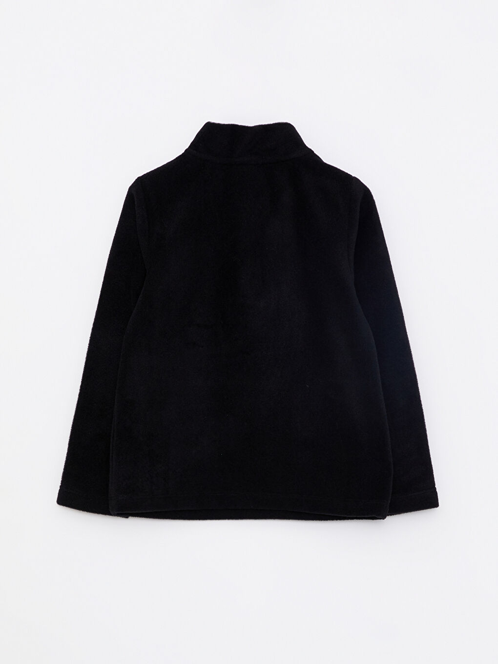 Siyah Dik Yaka Basic Uzun Kollu Kız Çocuk Sweatshirt-1