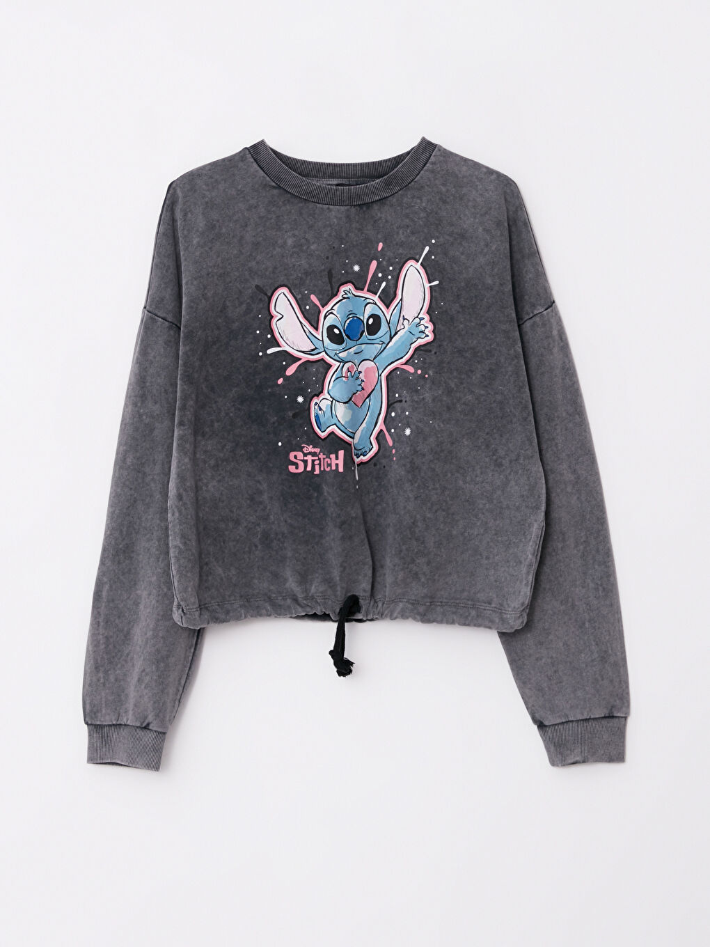 LCW ECO Crew Neck Lilo & Stitch Printed Long Sleeve Women's Sweatshirt -W2FQ88Z8-HFF