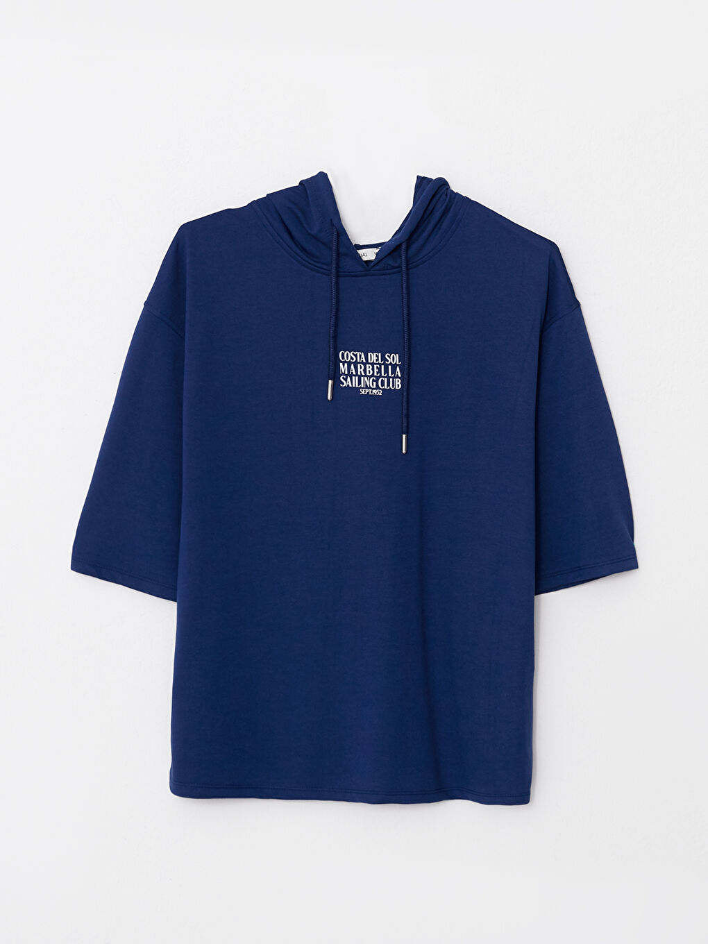 Тениска за Жени с Качулка и Щампа с Къс Ръкав-5