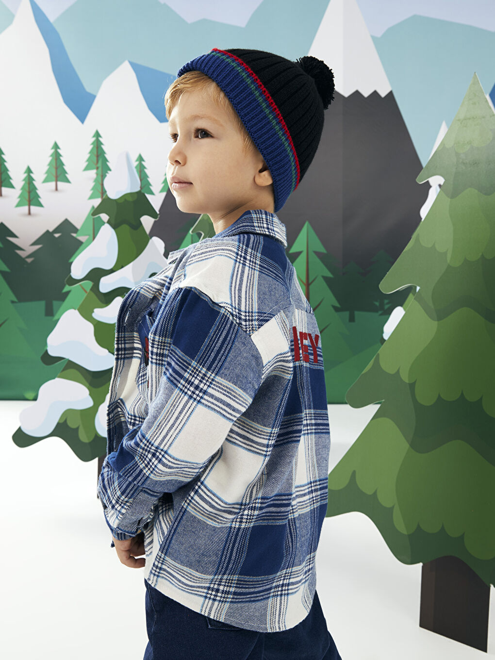 Mavi Uzun Kollu Mickey Mouse Baskılı Erkek Bebek Gömlek-2