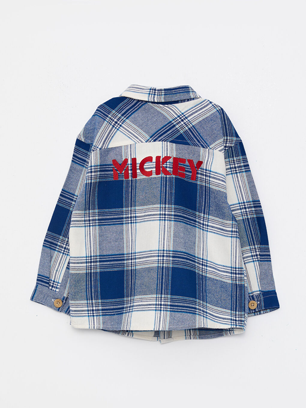 Mavi Uzun Kollu Mickey Mouse Baskılı Erkek Bebek Gömlek-6