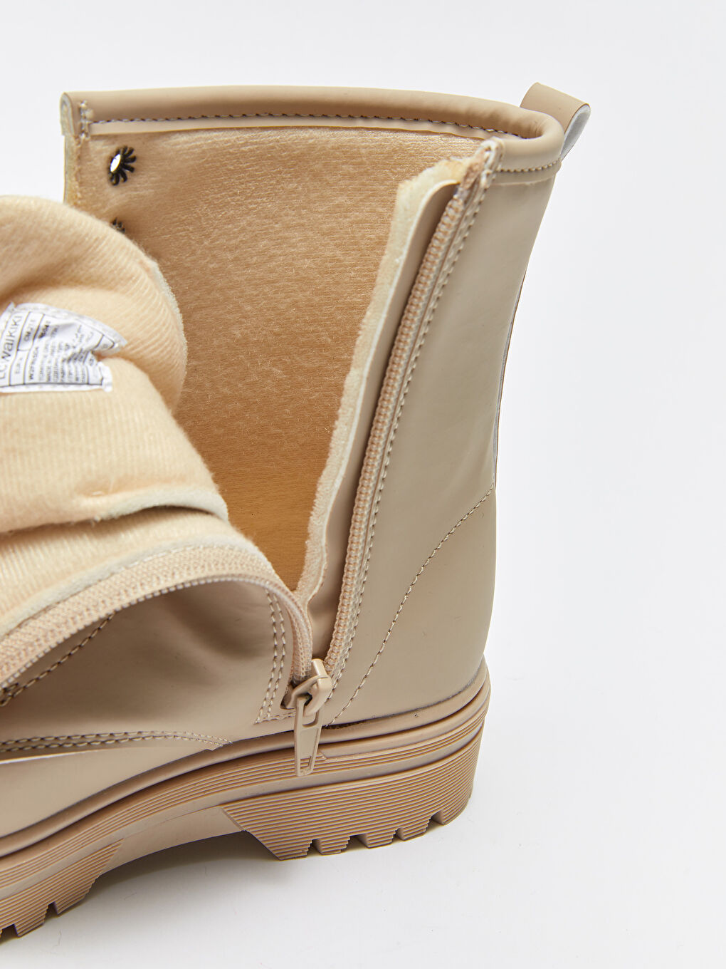 Kahverengi Deri Görünümlü Fermuarlı Kız Çocuk Bot-5