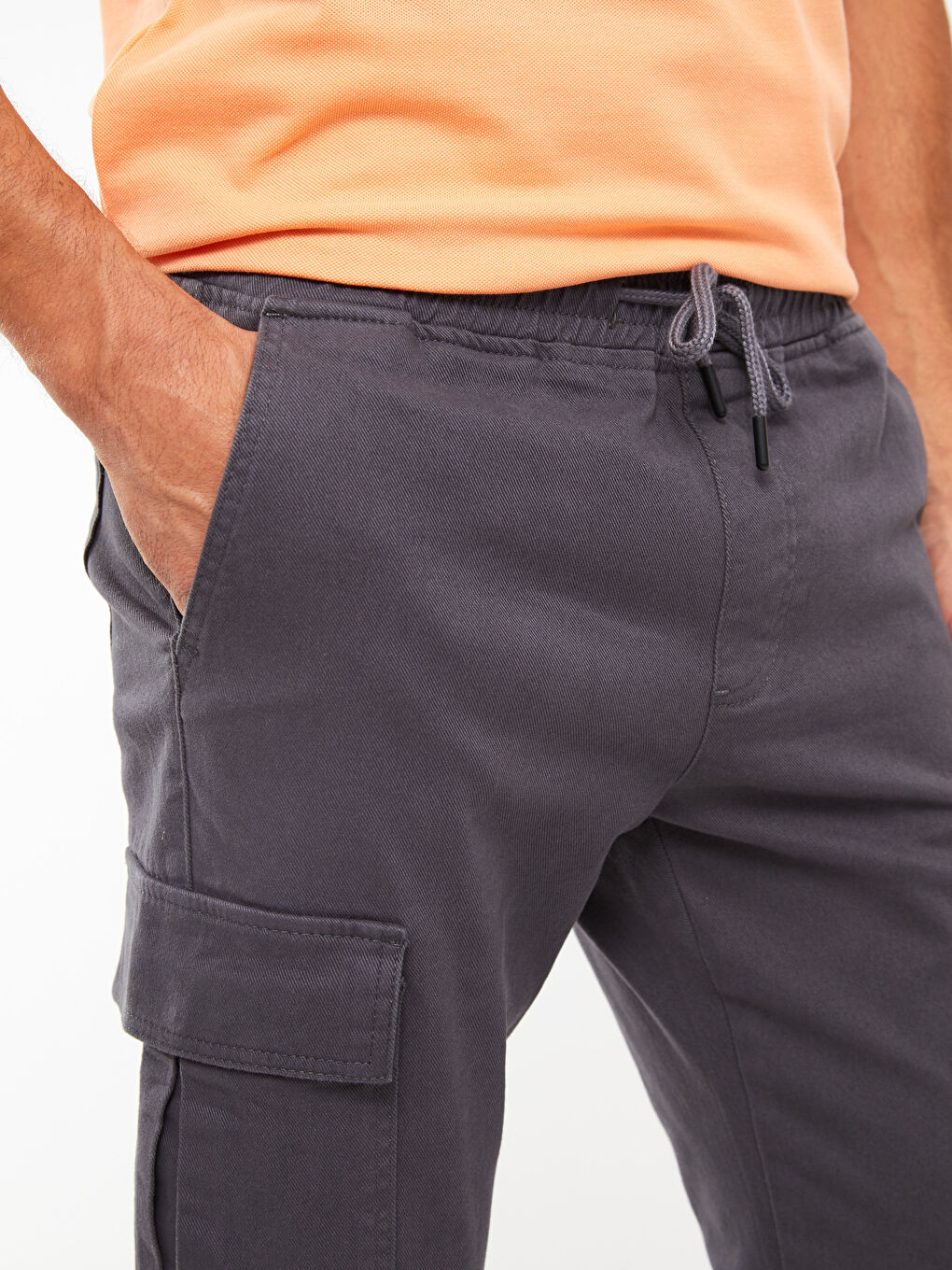 Antrasit Slim Fit Erkek Kargo Pantolon-3