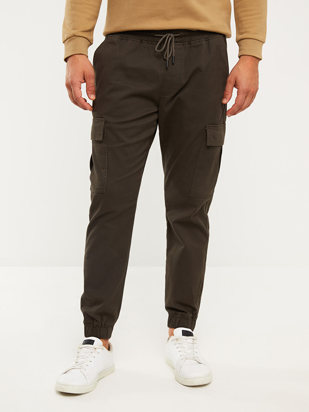 Haki Slim Fit Erkek Kargo Pantolon-2