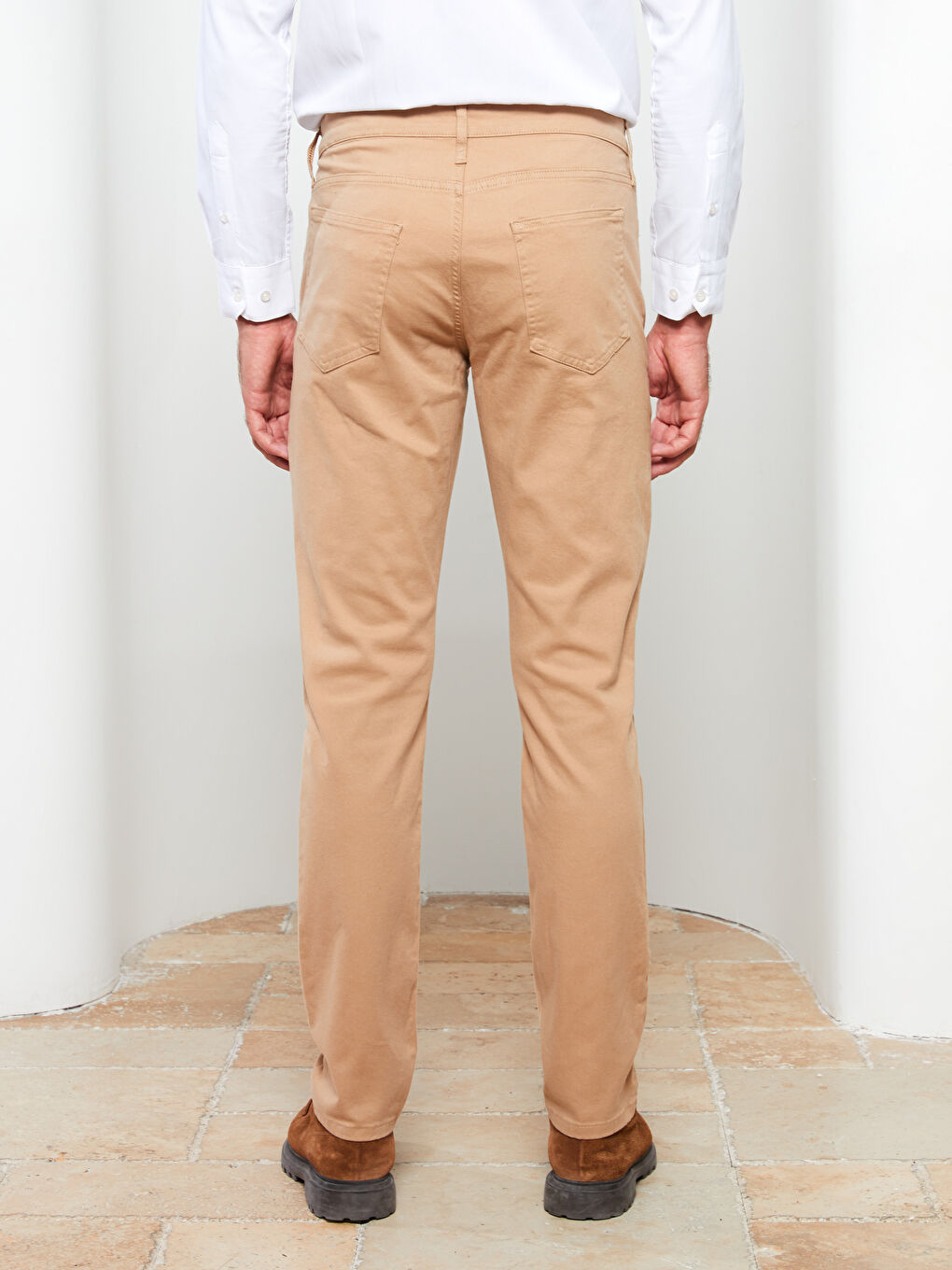 Schmal Geschnittene Twill-Hose Für Herren-4