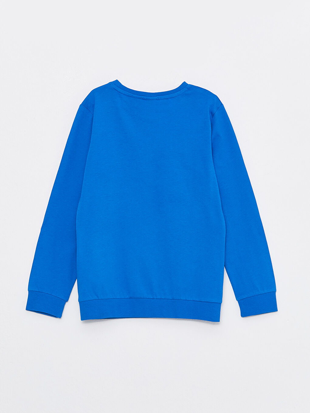 Mavi Bisiklet Yaka Spider-Man Baskılı Uzun Kollu Erkek Çocuk Tişört-1