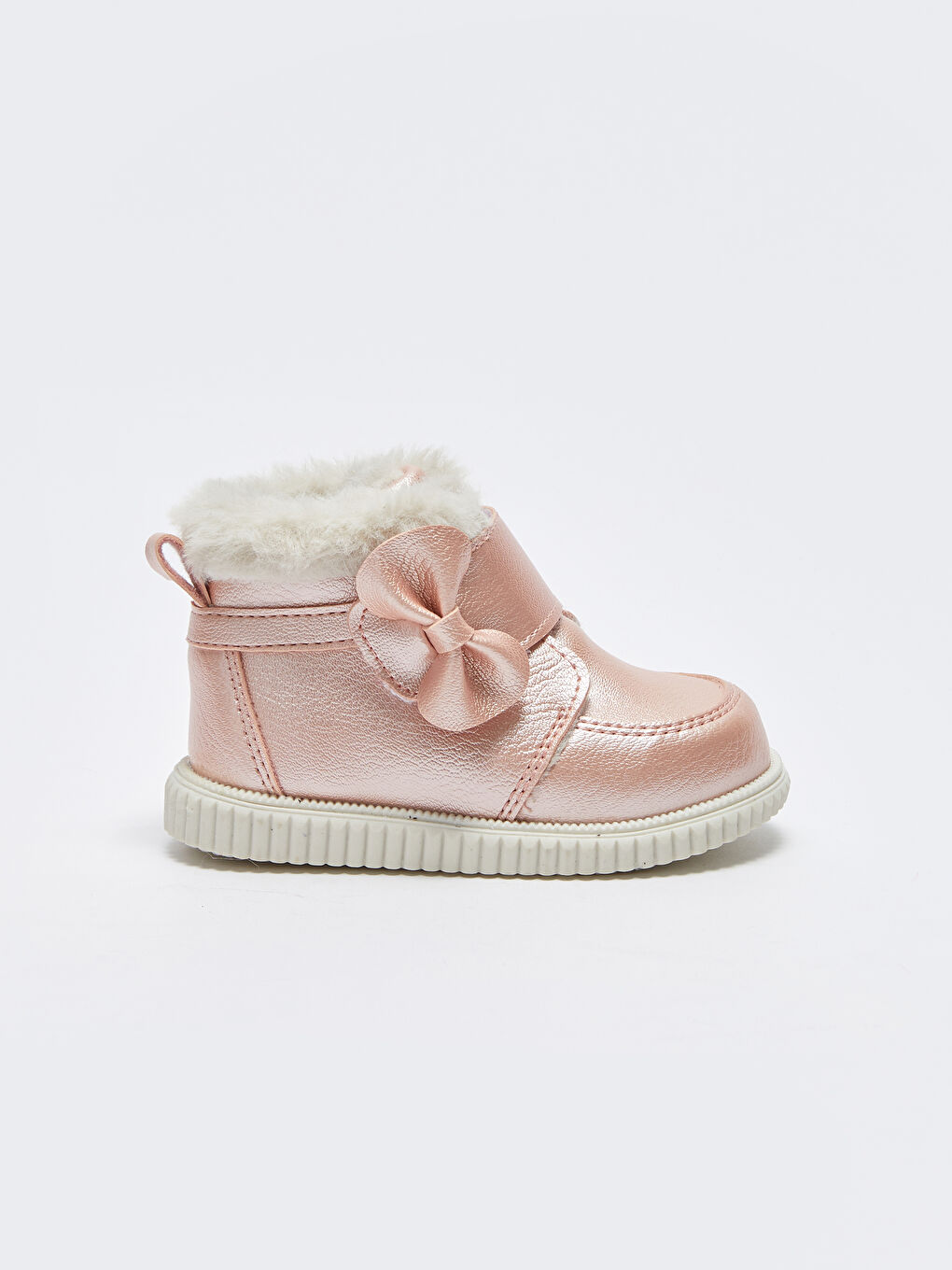 Pembe Deri Görünümlü Cırt Cırtlı Kız Bebek İlk Adım Ayakkabısı-1