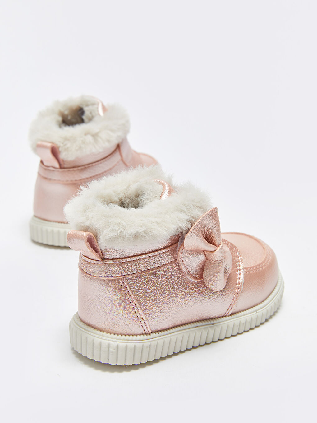 Pembe Deri Görünümlü Cırt Cırtlı Kız Bebek İlk Adım Ayakkabısı-3