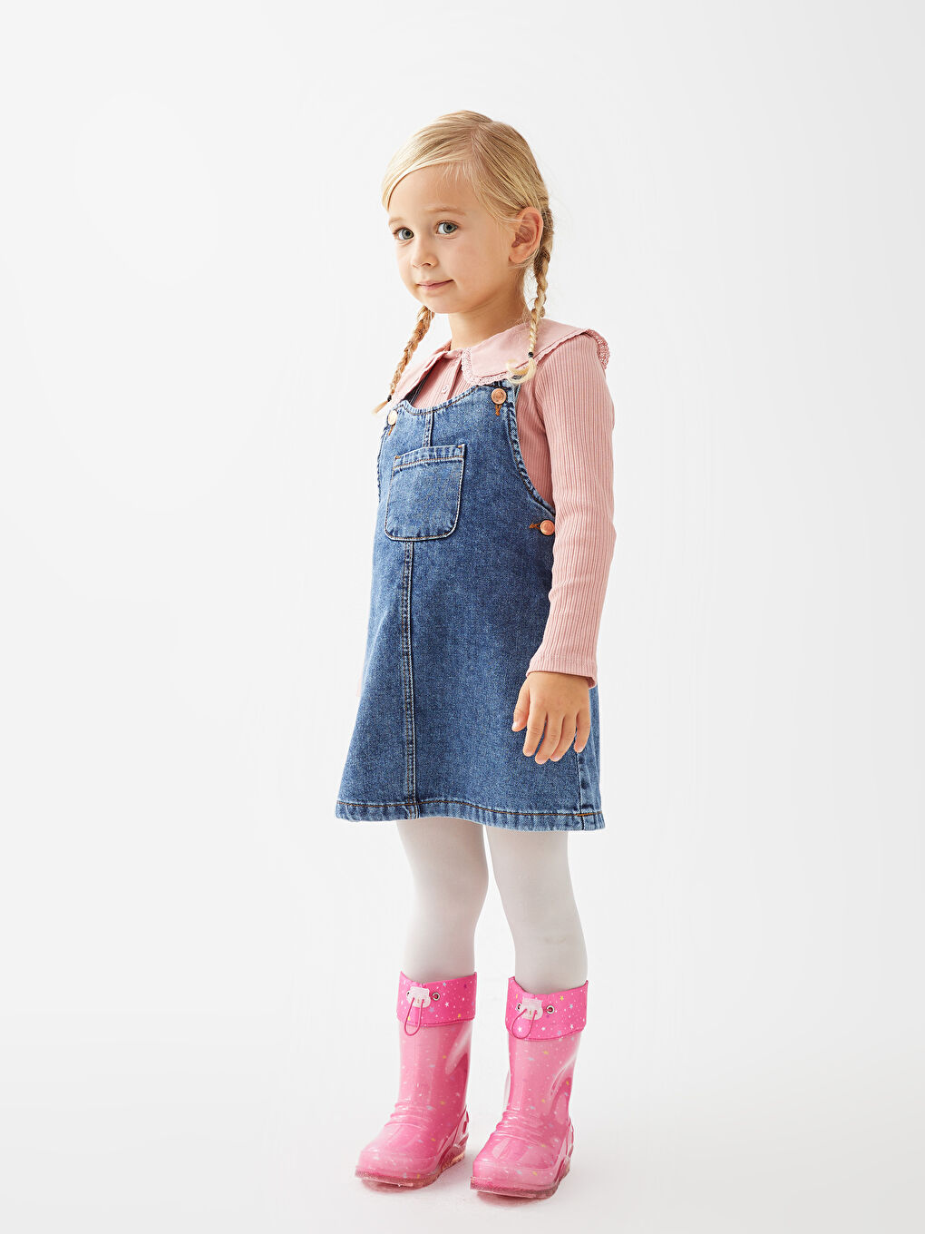 Fuşya Baskılı Elastik Bağcıklı Kız Çocuk Yağmur Botu-1