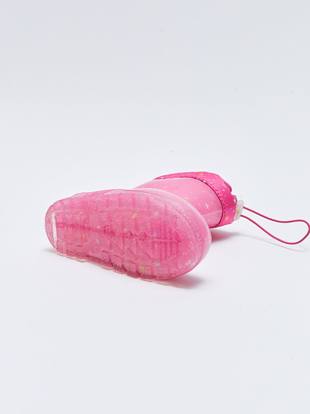 Fuşya Baskılı Elastik Bağcıklı Kız Çocuk Yağmur Botu-6