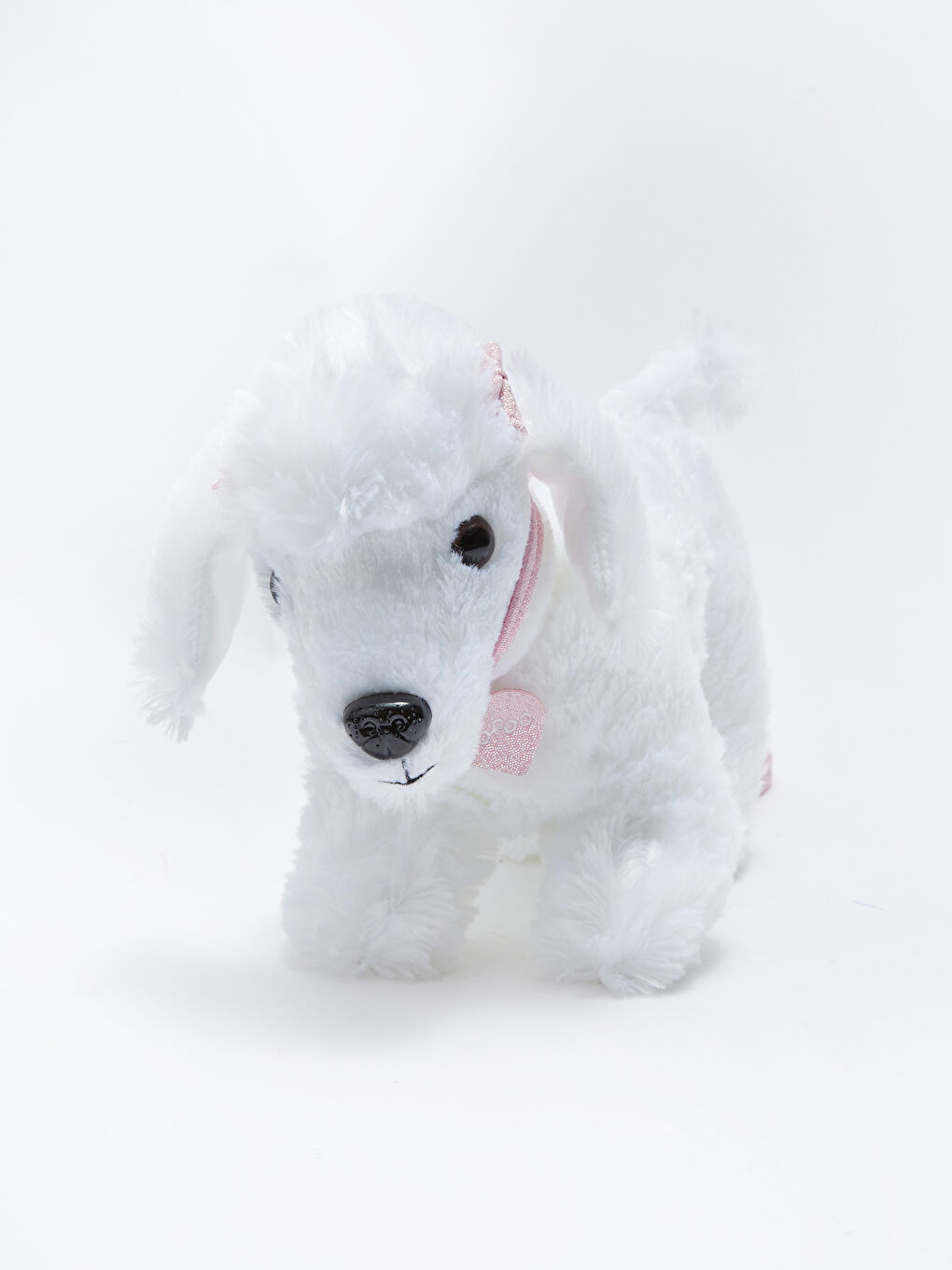 Beyaz 3D Pelüş Köpek Figürlü Kız Çocuk Çapraz Çanta-1