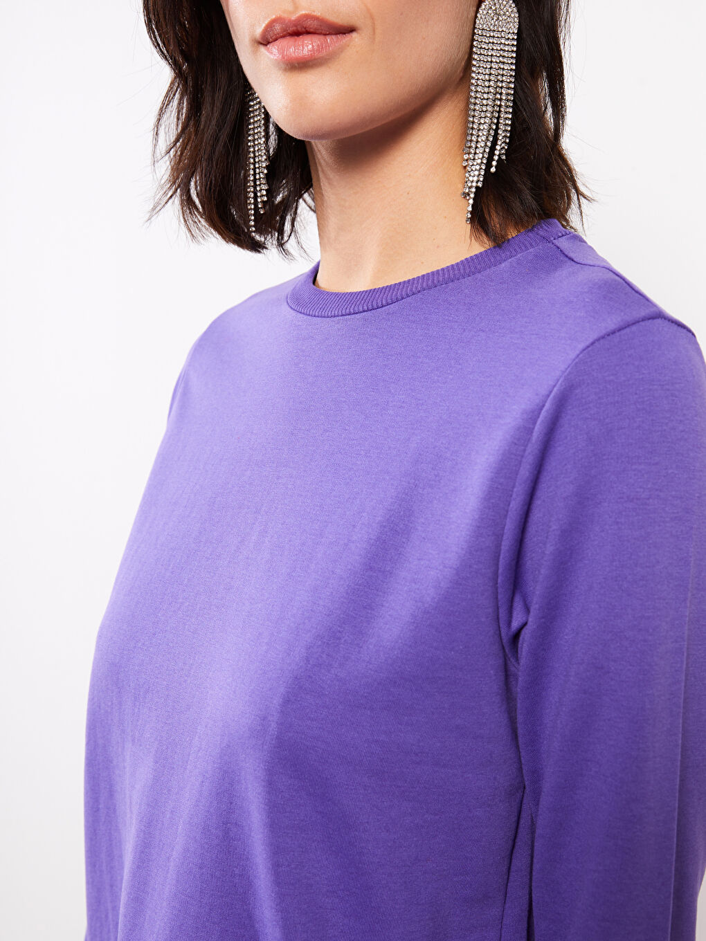 LCWAIKIKI Basic Crew Neck Plain Long Sleeve Women's Sweatshirt -W2FR91Z8-H3C