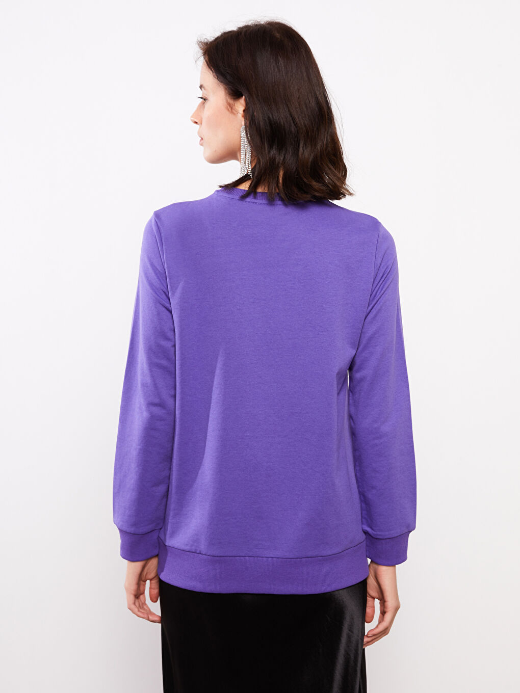 LCWAIKIKI Basic Crew Neck Plain Long Sleeve Women's Sweatshirt -W2FR91Z8-H3C