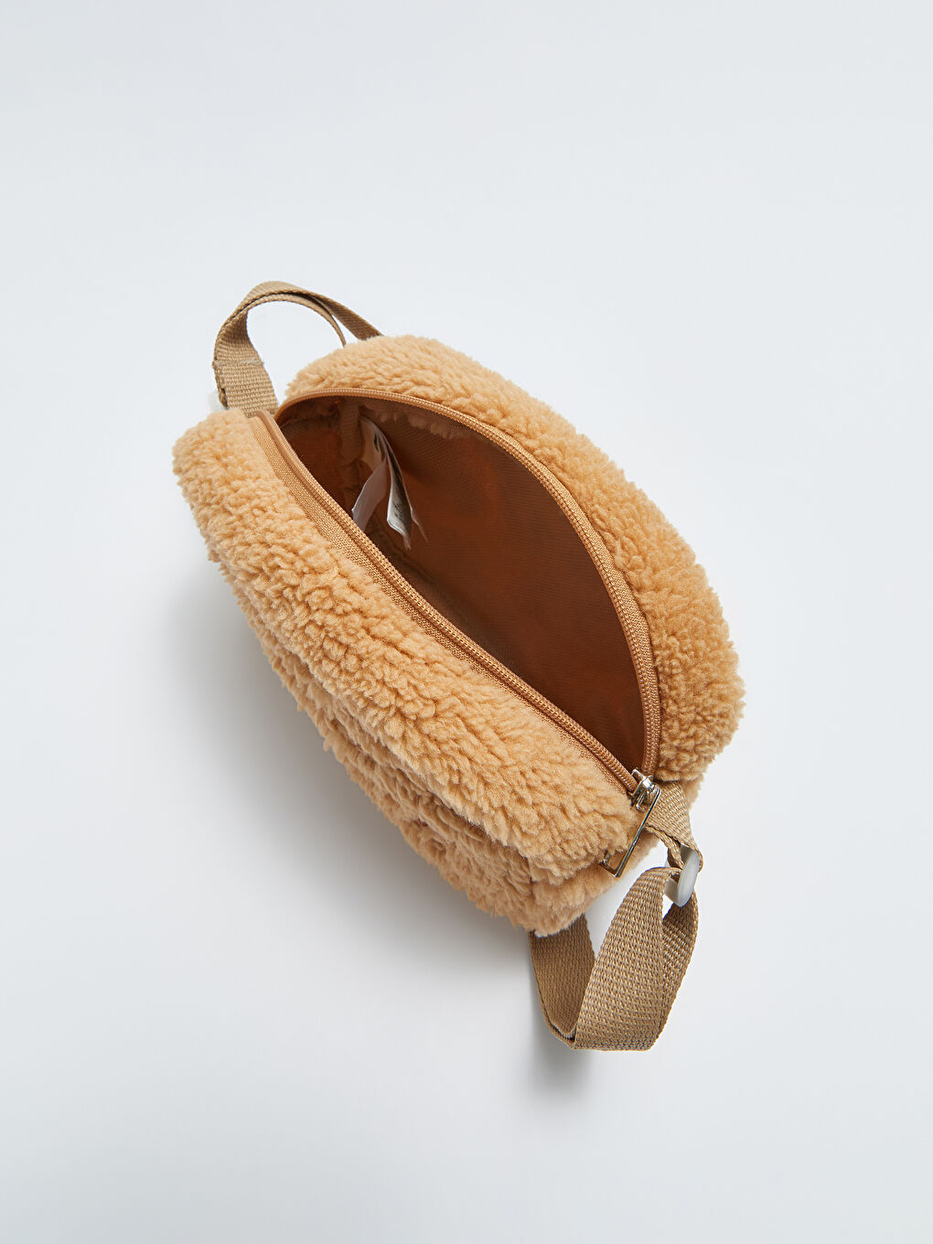 Kahverengi Nakışlı Pelüş Kız Çocuk Çapraz Çanta-4
