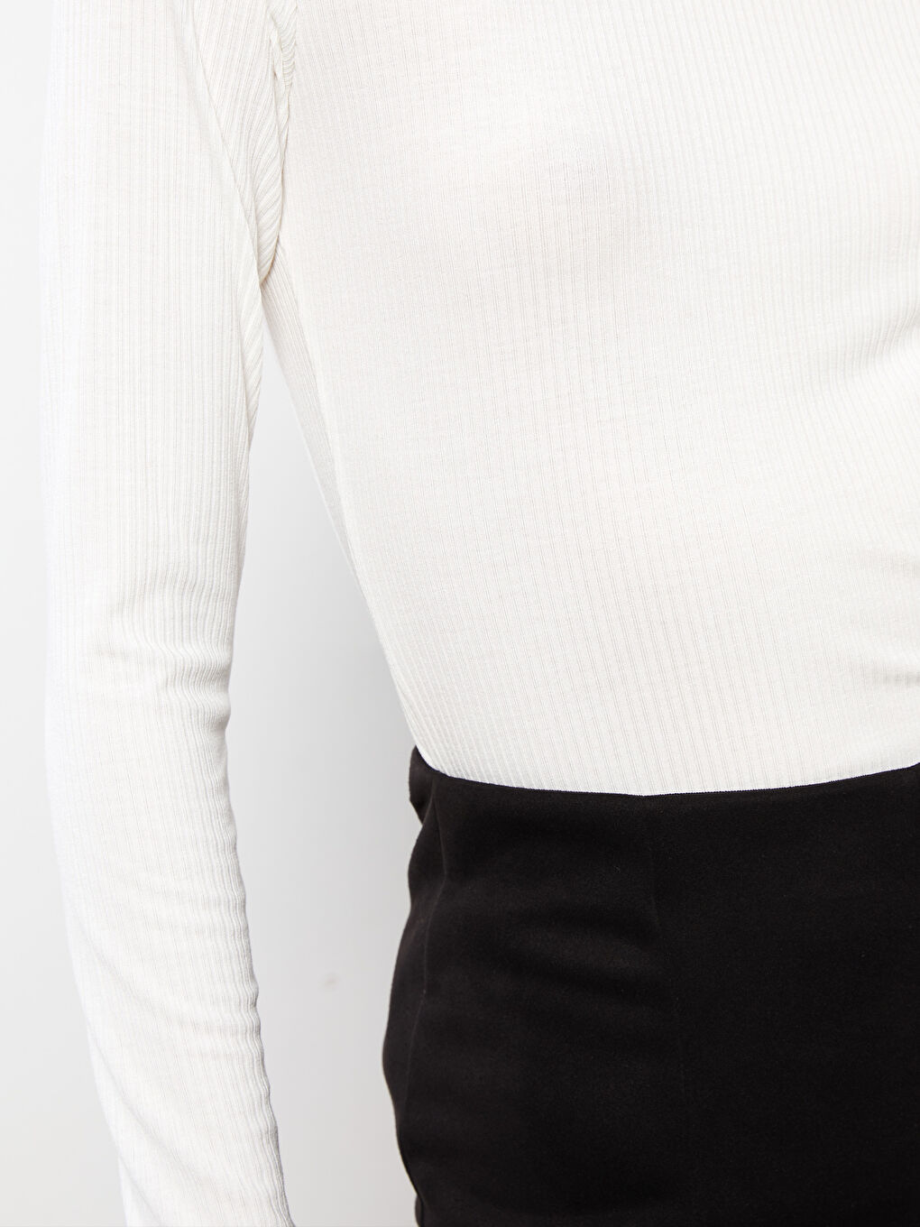 Яка тип фуния Изчистен Дълъг ръкав Дамско Боди-7