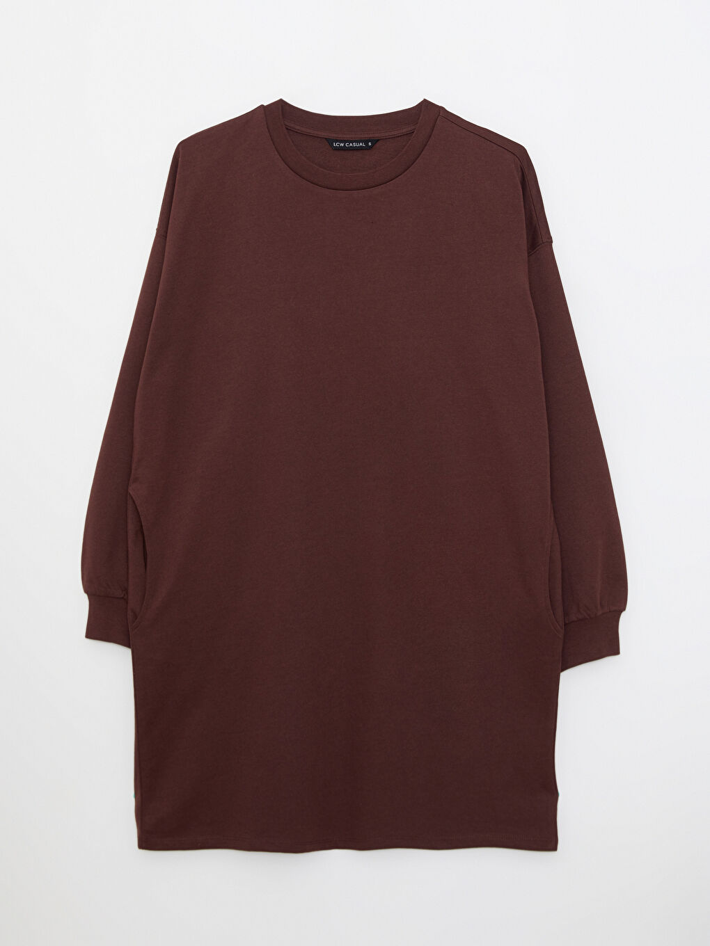 LCW Vision Crew Neck Printed Oversize Women's Sweat Dress -W2FS25Z8-HGT