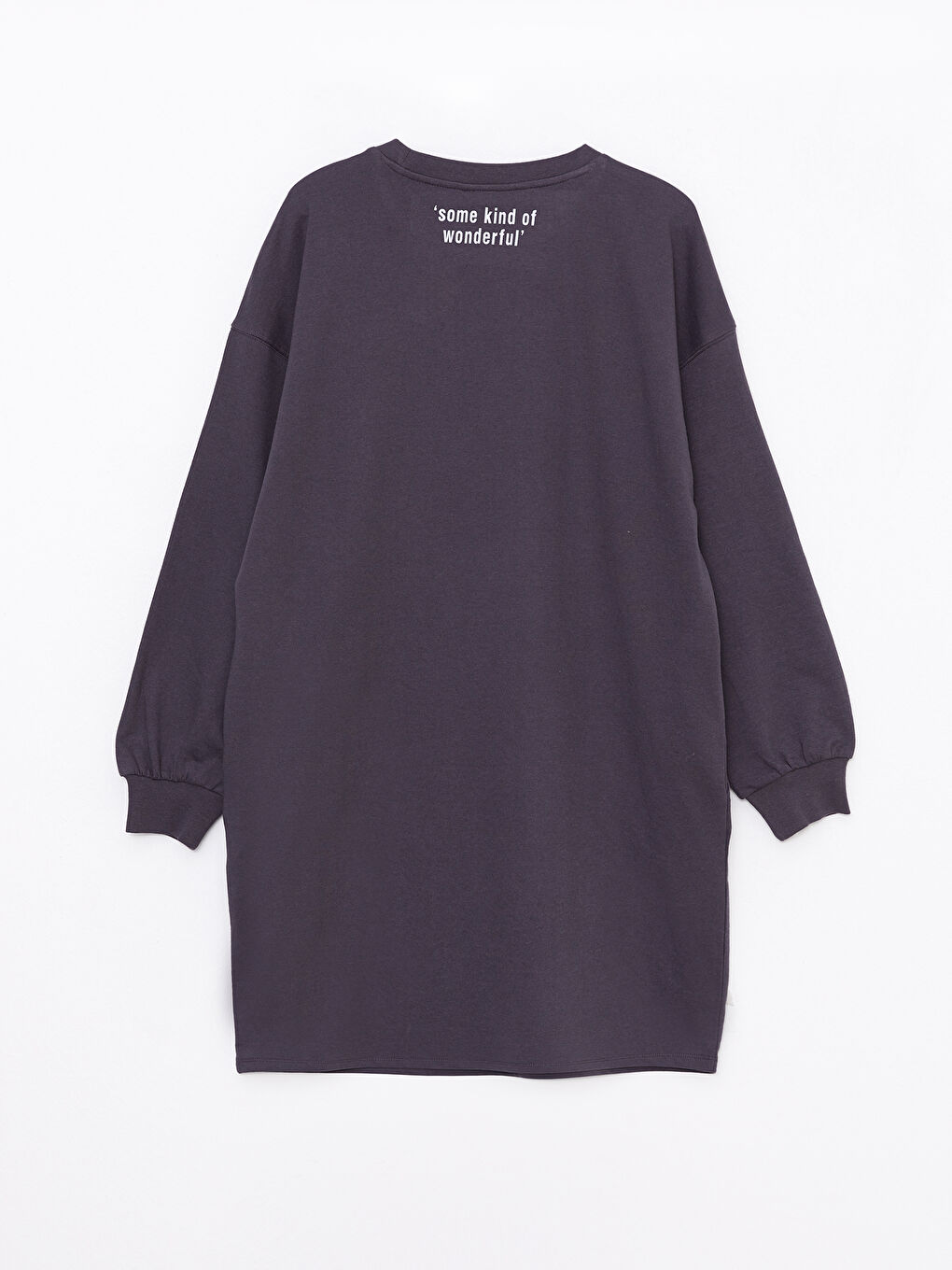 Crew Neck Printed Oversize Women's Sweat Dress-5