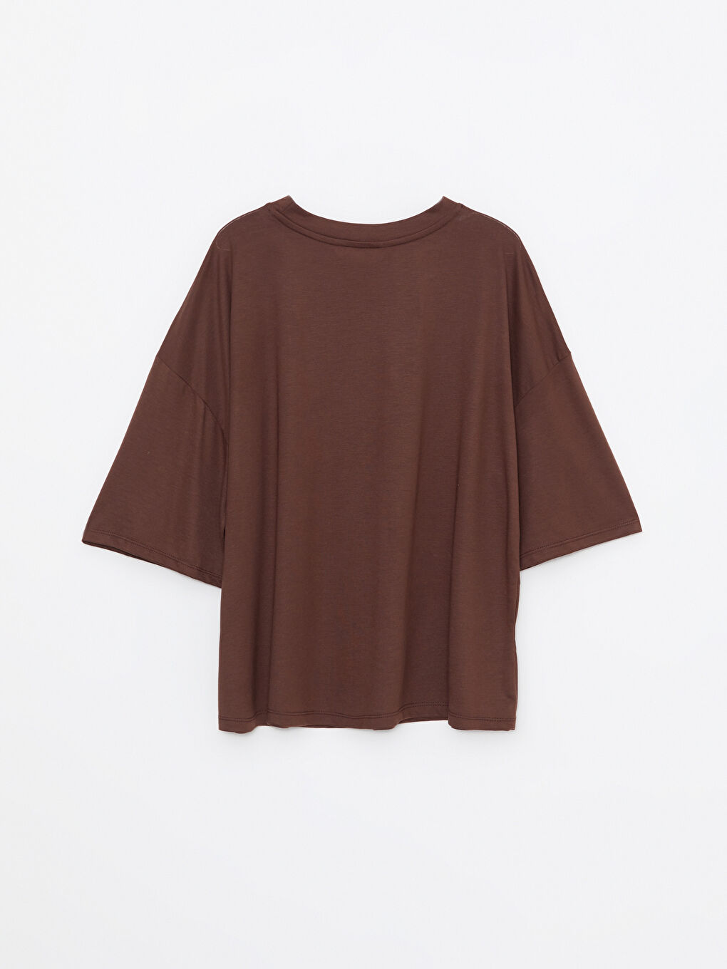 Women's Plus Size Crew Neck Plain Pajama Top-1