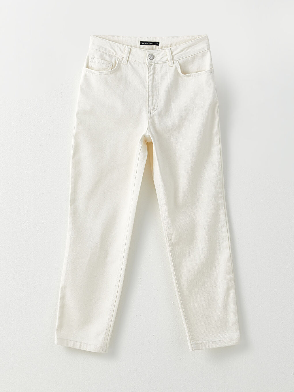 Slim Fit Straight Pocket Detailed Gabardine Women's Trousers-5