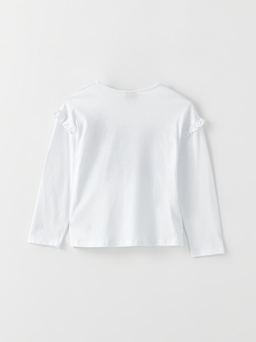 Crew Neck Printed Long Sleeve Cotton Girl T-shirt-1