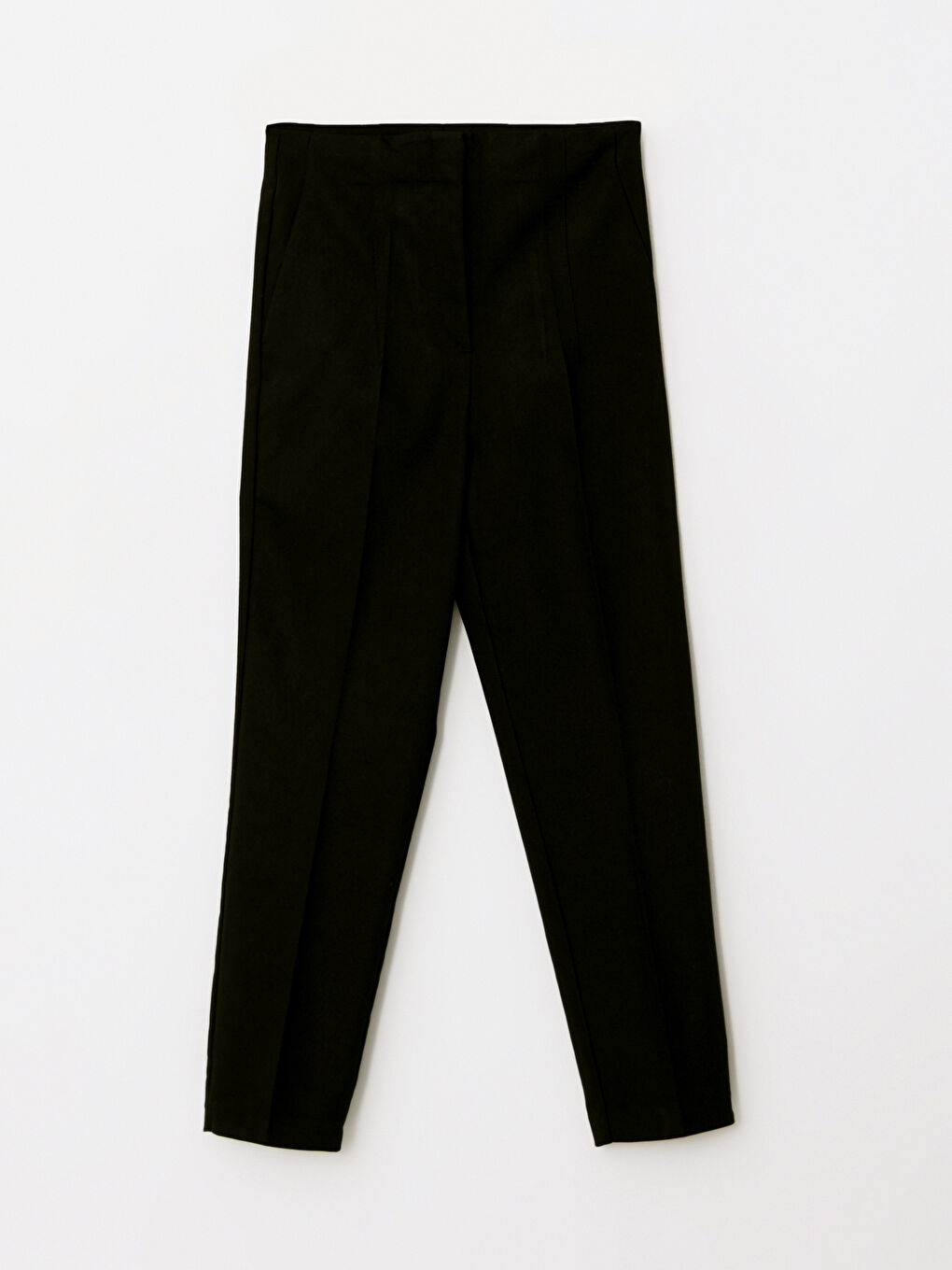 Women's High Waist Regular Fit Plain Trousers-5