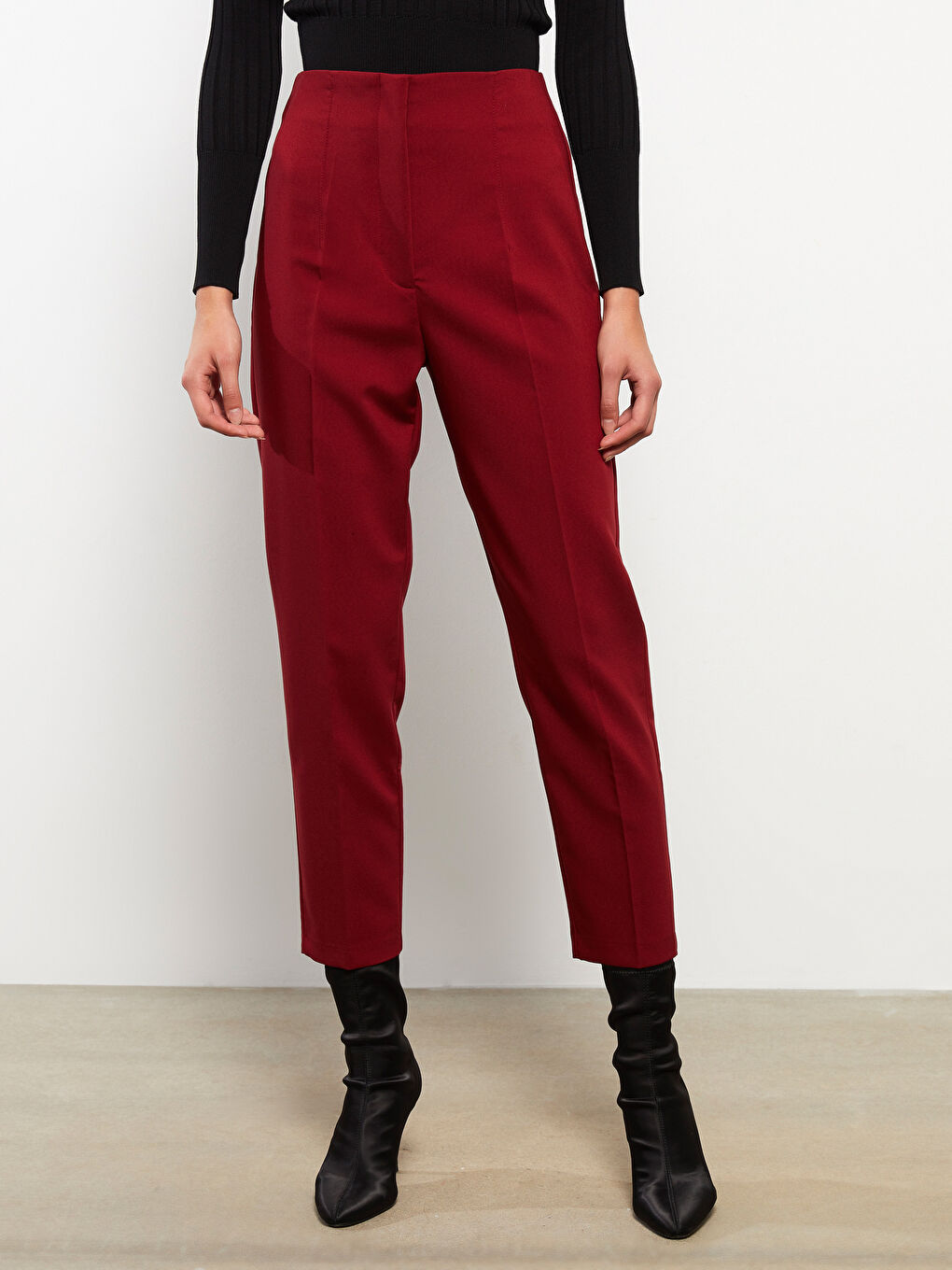 LCW Vision Women's High Waist Regular Fit Plain Trousers -W2FT08Z8-JAV