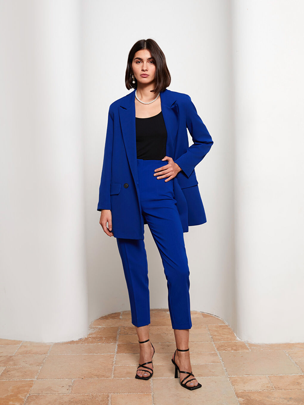 Mavi Kadın Yüksek Bel Standart Fit Düz Pantolon