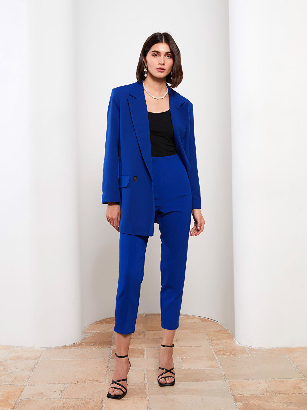 Mavi Kadın Yüksek Bel Standart Fit Düz Pantolon-1