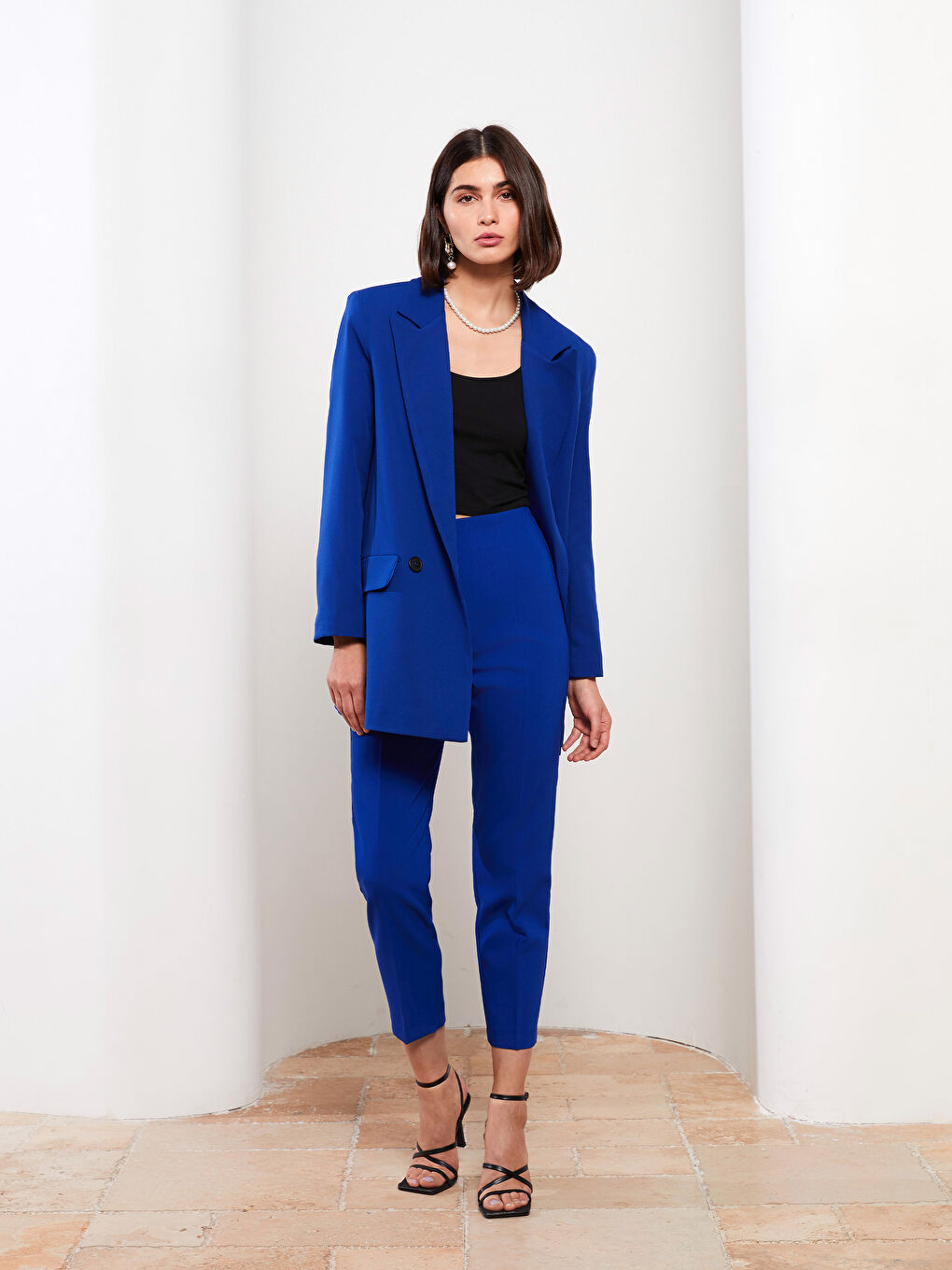 Mavi Kadın Yüksek Bel Standart Fit Düz Pantolon-2