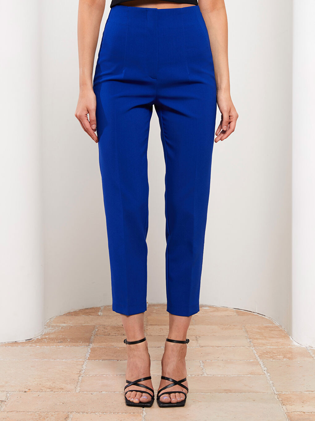 Mavi Kadın Yüksek Bel Standart Fit Düz Pantolon-4