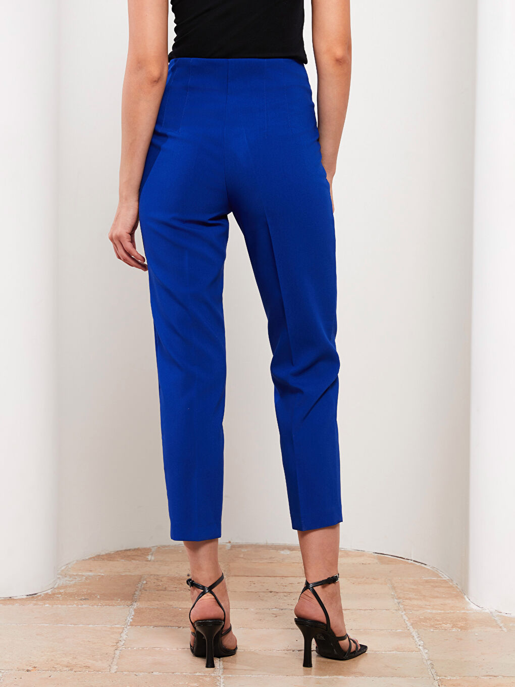 Mavi Kadın Yüksek Bel Standart Fit Düz Pantolon-5