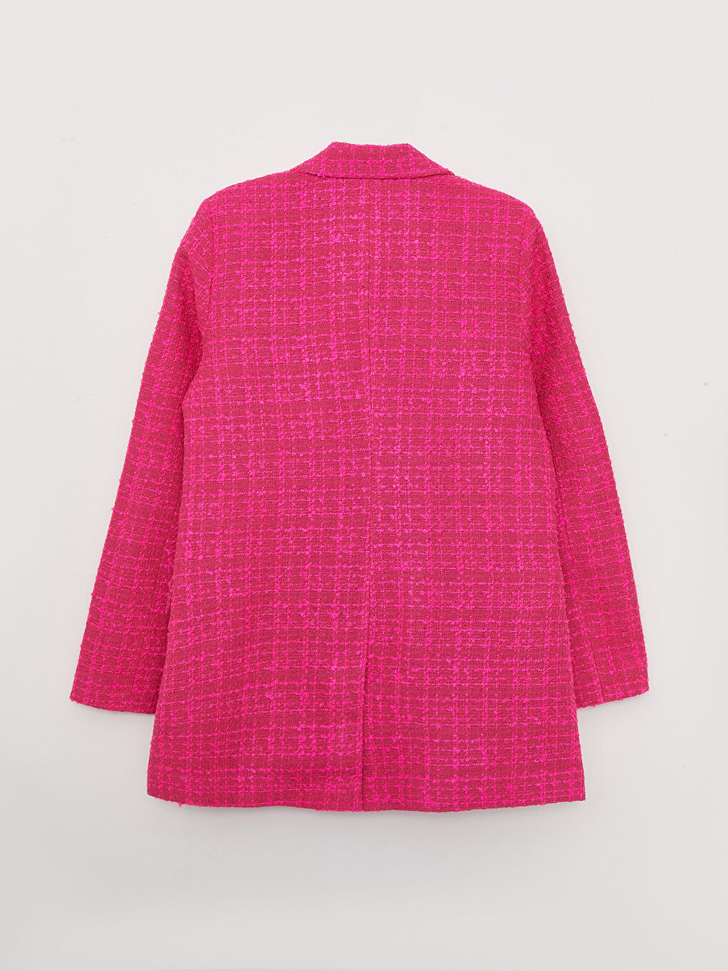 Self-Patterned Long Sleeve Tweed Women's Blazer Jacket-7