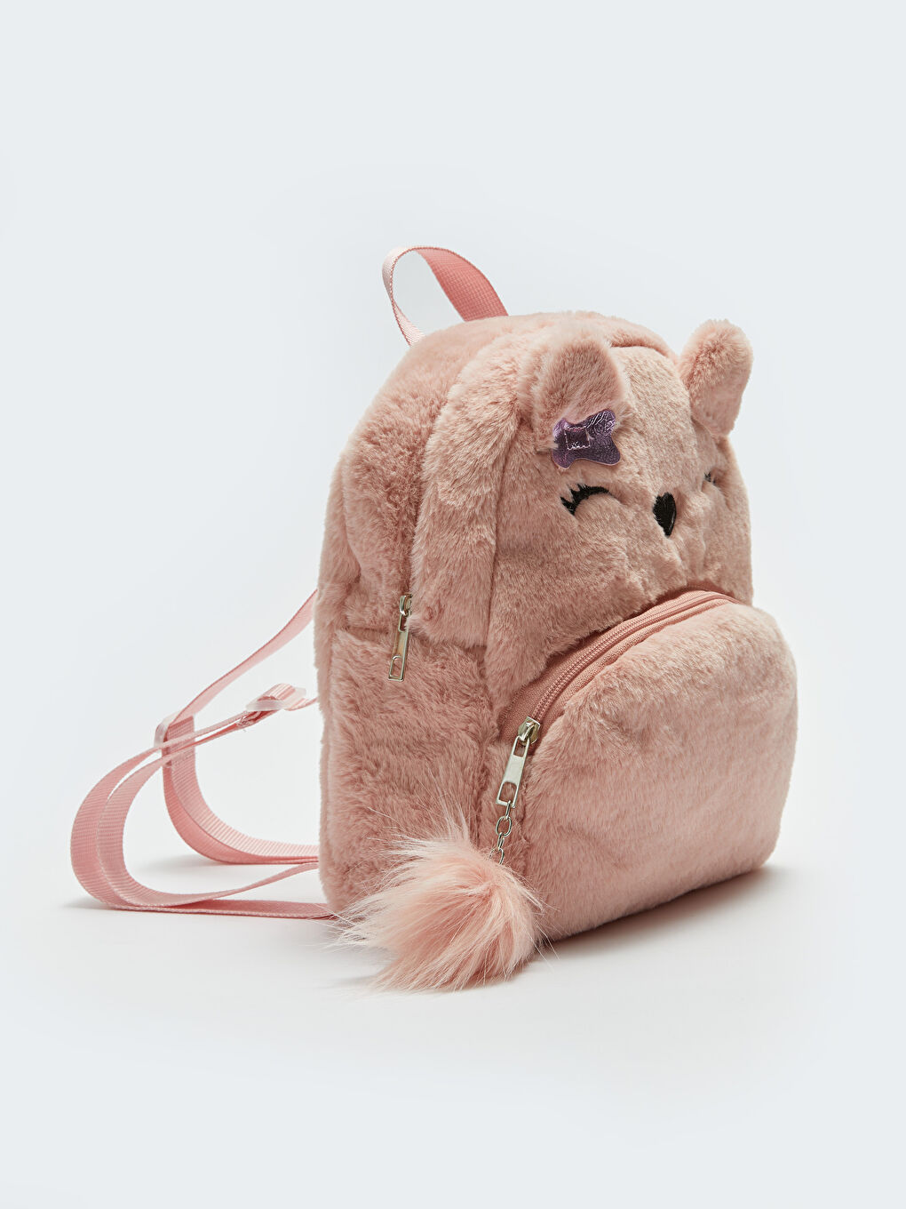 Embroidered Plush Girls' Backpack-1